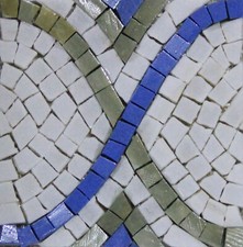 Handmade Colorful Rope Border Mirror Art Design Marble Mosaic