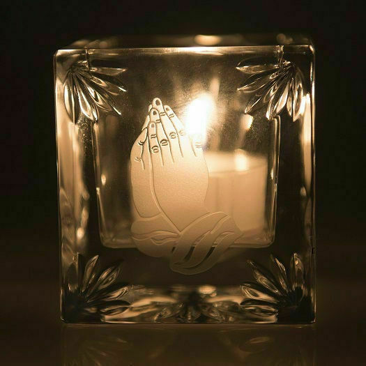 Waterford Crystal Praying Hands Votive Candle Holder Never for sale