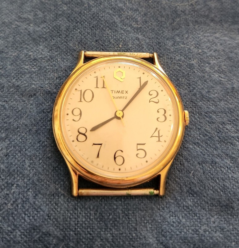 Timex Gold-tone Quartz Analog Men's Watch For Parts or Repairs