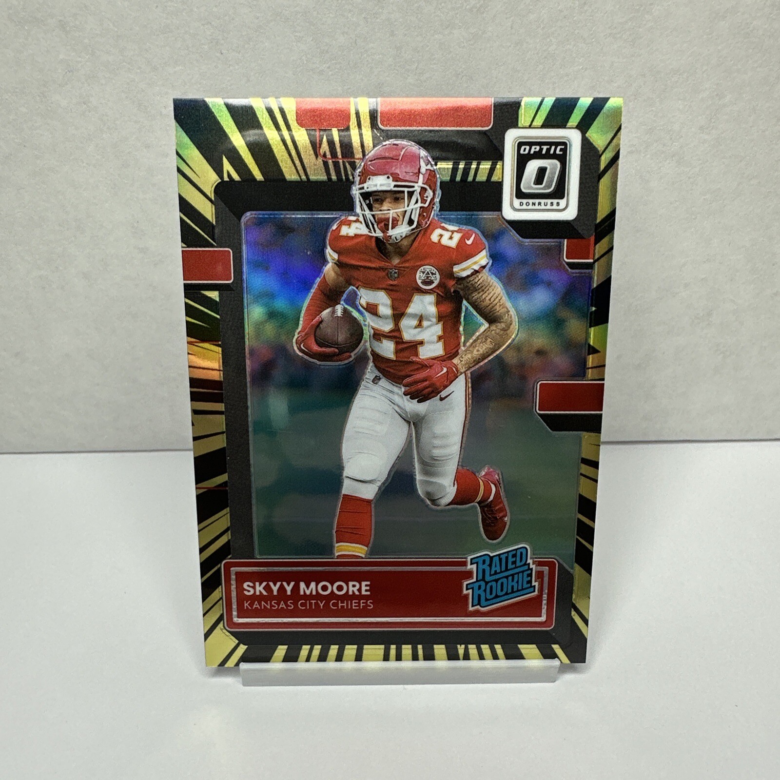 2022 Donruss Optic Skyy Moore Electricity Prizm Rated Rookie 42/65 #224 Chiefs