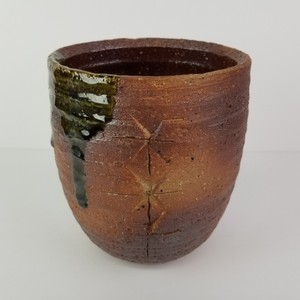 Mid-Century-Ikebana-Vase-Pottery-Kabin-Japan-Modernist-Drip-Glaze-Vtg-7-034