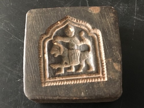 Vintage Old Handmade Rustic Iron God On Horse Die Mold Seal Stamp Collectible - Picture 4 of 8
