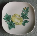 RED WING POTTERY CHRYSANTHEMUM SALAD PLATE Hand Painted Vintage 1950s