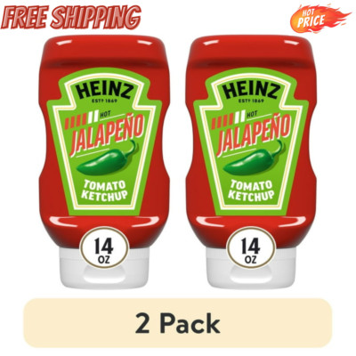 (pack of 2) Heinz Jalapeno Tomato Ketchup Blended with Jalapeno 14oz Bottle