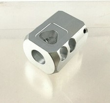Aluminum 9/16x24 TPI Muzzle Brake Compensator Anodized Silver Color For 40