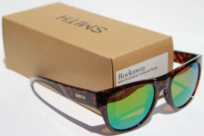 SMITH OPTICS Rockaway POLARIZED Sunglasses Tortoise/ChromaPop Green Mirror $219