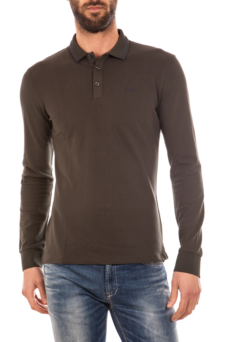 Armani Jeans AJ Cotton Polo Shirt for Men in Green 8N6F366JPTZ 1857-image