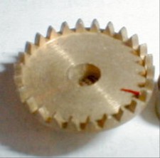 26 Tooth Small Super Light Slot Car Brass Crown Gear Set Screw 48 Pitch 1/8" NOS