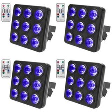 4PCS 9x10W LED Square Par Light 8CH DMX512 Sound Activated Remote Control Stage