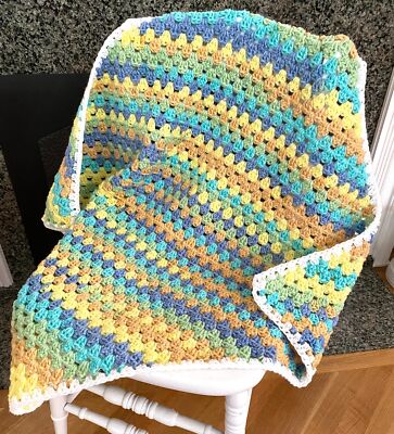 Crochet Granny Square Blanket Afghan Wrap Baby Girl Boy Multicolor C2C 30''x30''