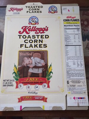 1996 KELLOGGS Toasted Corn Flakes Free Character Bowl Set~Empty Box~