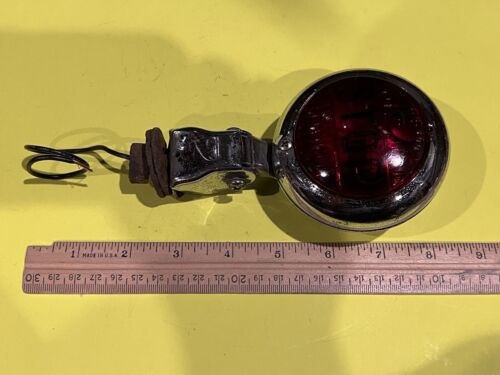 STOP Red Glass Brake Light US 400 Chevy Ford Dodge VW Vintage Original Old Nice - Picture 1 of 8