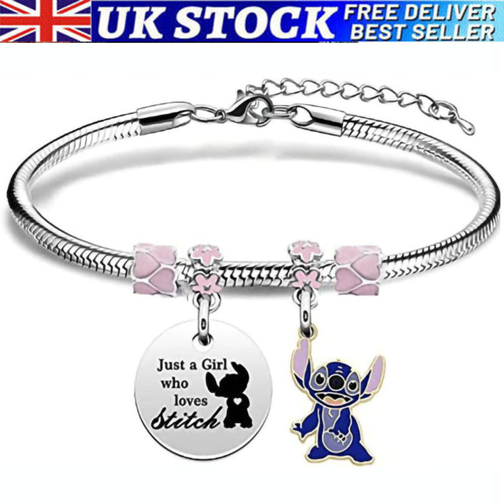 Girls Stitch Charm Bracelet Womens Lilo and Stitch Cute Jewellery Girls  Gift UK