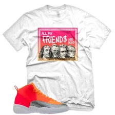 New White "DEAD PRESIDENTS" T Shirt for J1 Retro 12 XII Hot Punch