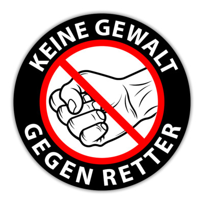 Aufkleber Keine Gewalt gegen Retter Einsatzkräfte Feuerwehr Polizei Sanitäter