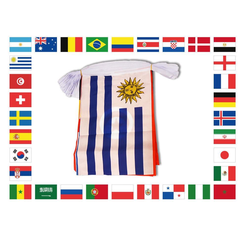 World Flags Pub Bunting 32 Nations 20 Metres Football Rugby Sports Supporters