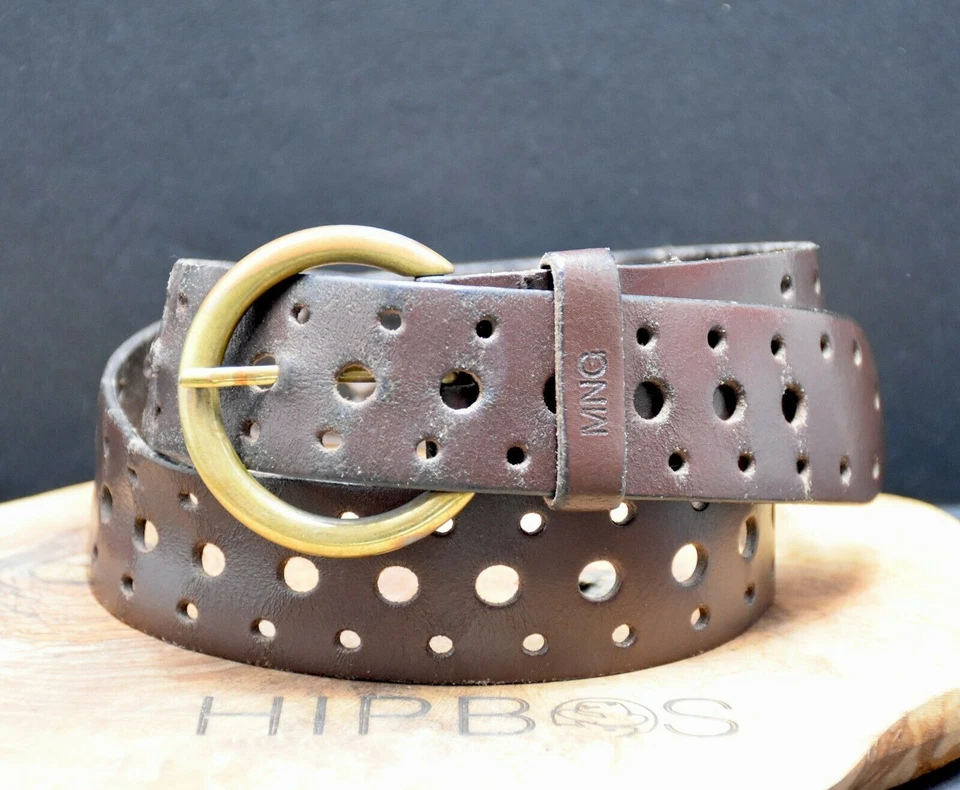 Mango Vintage Damen Gürtel Leder Jeans Taillengürtel Braun Größe 30 - Bild 2 von 4