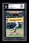 NOLAN RYAN SIGNED 1971 TOPPS BASEBALL CARD #513 BECKETT AUTOGRAPH AUTO METS HOF