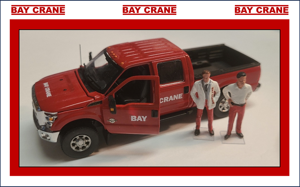 1/50 Bay Crane Ford F250 Pick Up Truck (1) + 2 Custom Figs FREE