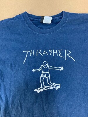 Vintage 90s Y2K Thrasher Stick Figure Surf Board Skateboard Skate