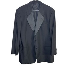 Valentino Black 100 Wool Buttoned Suit Jacket Size 48 Mens