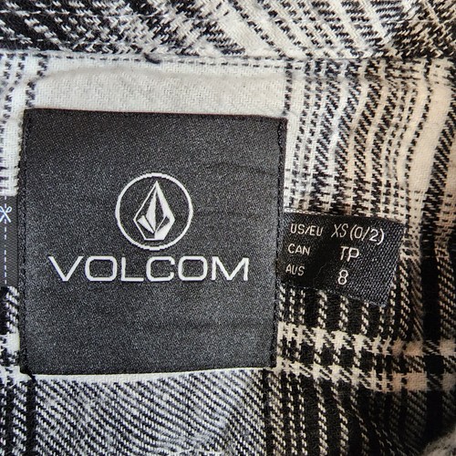 Volcom flannel Shirt Womens Size XS Long Sleeve Button Up Plaid - Picture 5 of 9