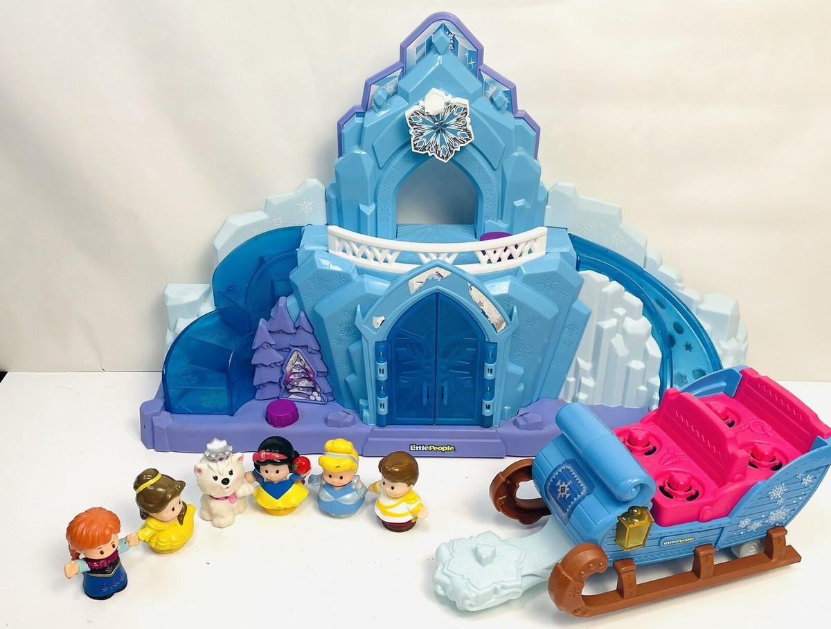 Fisher-Price Little People Disney Frozen Ice Palace/Sleigh Figures  Tested