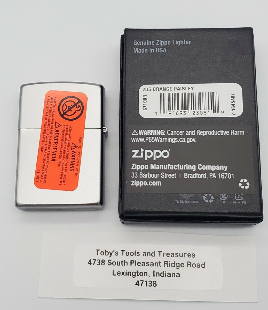 BRAND NEW 2021 Zippo Lighter 205 Orange Paisley Marlboro Exclusive