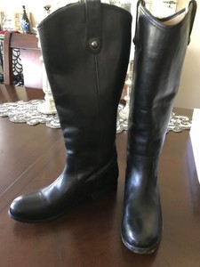 Frye Melissa botão 2 Couro Pull-On Equitação Botas Feminino Preto Tamanho 8B | eBay