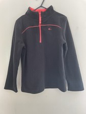 Carter's Kids Girls Cozy Fleece 1/4 Zip Pullover Sweatshirt Black Hot Pink Sz 6