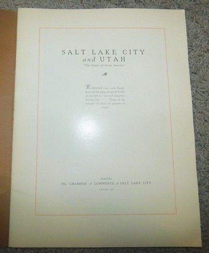 1927 SALT LAKE CITY and UTAH Center of Scenic America ILLUSTRATED - Picture 2 of 7