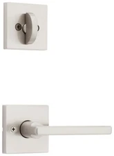 Kwikset 604HFLSQT-15V1 Halifax Lever with Square Rose Interior Single Cylinder