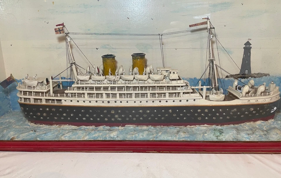 大号高品质古董手工民间艺术 Orontes 模型船雕塑澳大利亚 — 第 3/4 张图片
