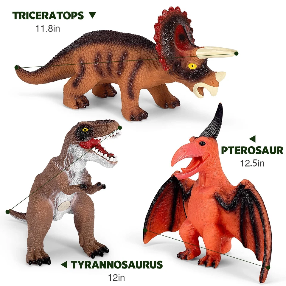 Juguetes de dinosaurio jumbo Kissdream 7 piezas juguete de dinosaurio grande para niños realista Gia... Foto 3 de 4