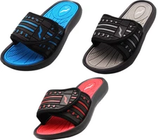Norty Boy's Summer Comfort Casual Slide Flat Strap Shower Sandals Slip On Shoes