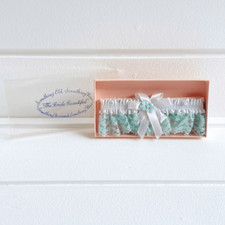 Vintage Something Blue Bride Wedding Garter New In Box