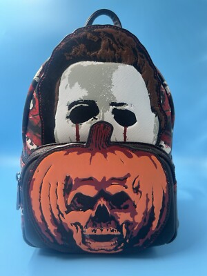Loungefly NEW Halloween Michael Meyers Black Orange White Backpack Pumpkin s-l400.jpg main image 2