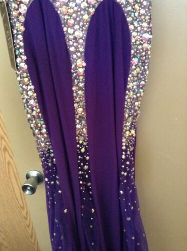 NEW Authentic Eva USA Prom Homecoming or Formal Dress Size L Purple Jeweled Long - Picture 6 of 7