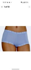 MAIDENFORM Fabulous Fit Classic Lace Trim Blue Boyshort Panty Women S M L XL 2XL