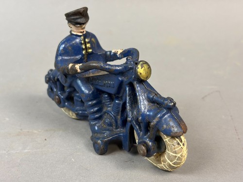 ANTIQUE VTG 20s CAST IRON METAL CHAMPION MOTORCYCLE RIDE w ORIGINAL WHITE TIRES - Picture 3 of 11