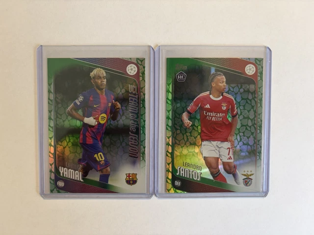 2026 Topps UEFA CC Lamine Yamal Green Easter Egg SP Leandro Santos Rookie Soccer