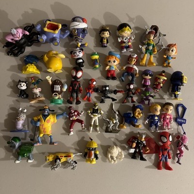 Mixed Toy Figure Lot Ryans World Marvel Spider-Man Power Rangers Pokeman +more