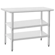 HARDURA Stainless Steel Prep & Work Table 24 x 48 Inches NSF Heavy Duty Comme...