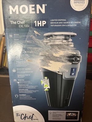 Moen Chef Series EXL10Oc 1 HP Continuous Feed Lighted Disposal & Sound Reduction