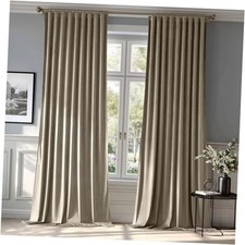 Velvet Curtains 84 inches 2 Panels - Luxury Room 52"W x 84"L Pack of 2 Taupe