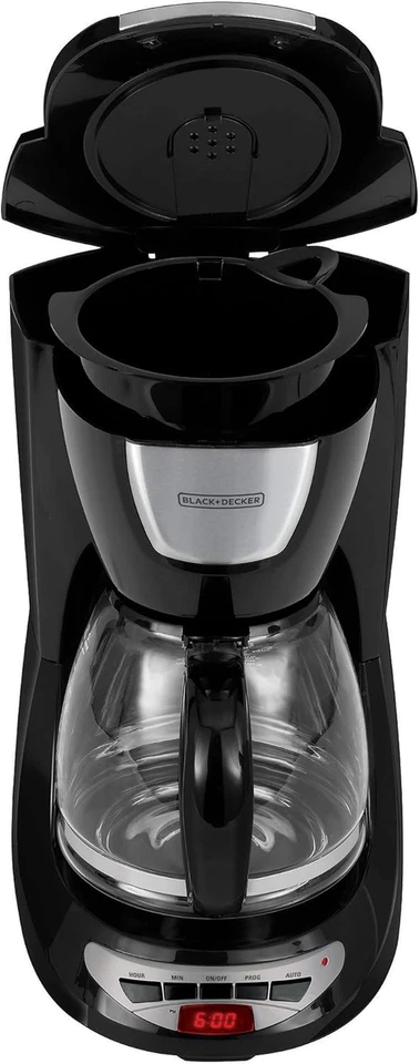 BLACK+DECKER DCM100B 12-Cup Programmable Coffeemaker with Glass Carafe, Black, O - Image 2 of 4