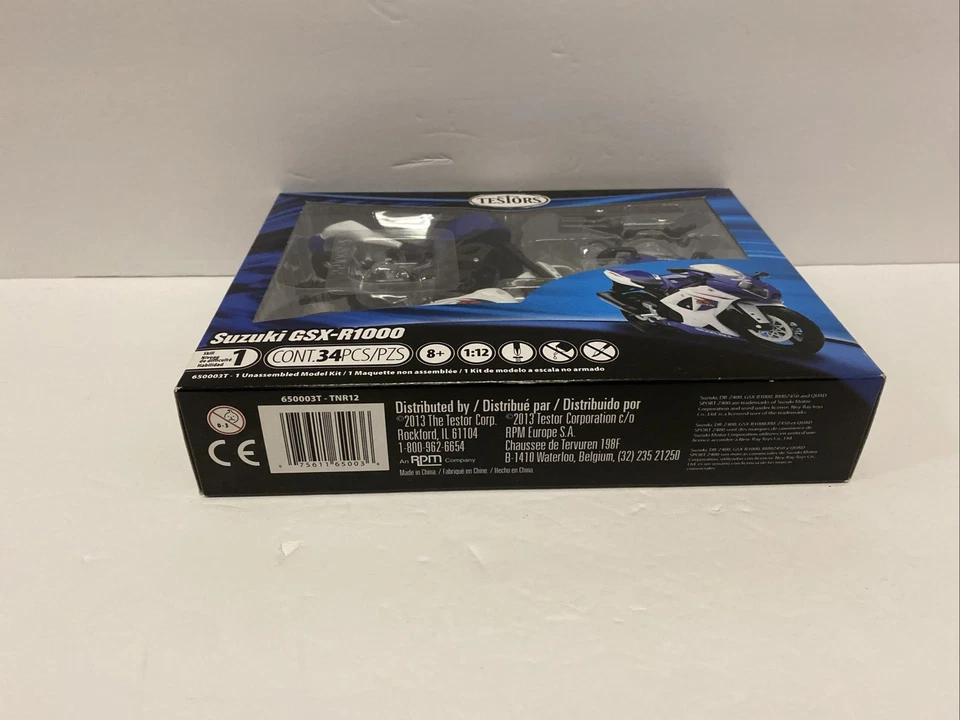Testors Suzuki GSX-R1000 1:12 Model Kit - New And Ready For Assembly - 34 Pieces - Image 3 of 4