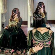 GOWN SALWAR KAMEEZ PAKISTANI INDIAN WEDDING PARTY WEAR DRESS BOLLYWOOD SUIT NEW