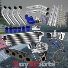 Turboturbocharger Cast Manifold Diy Chrome Blue Kit For 90-93 Mazda Miata 1.6l