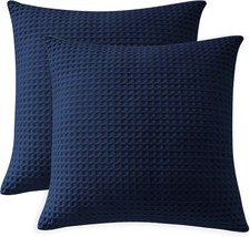 100 Egyptian Cotton 600 TC Waffle Weave Throw Pillow Covers 2 Pack Ultra Soft
